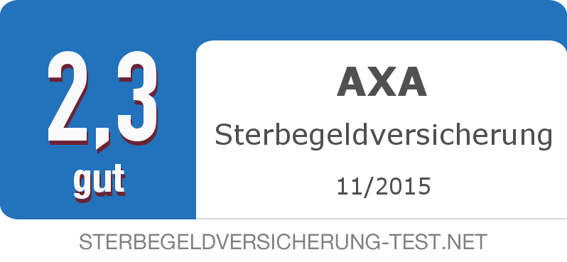 Testsiegel: AXA Sterbegeldversicherung width=