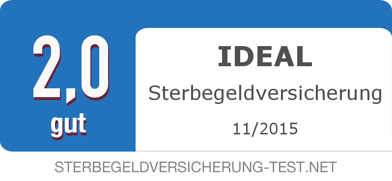 Testsiegel: IDEAL Sterbegeldversicherung width=
