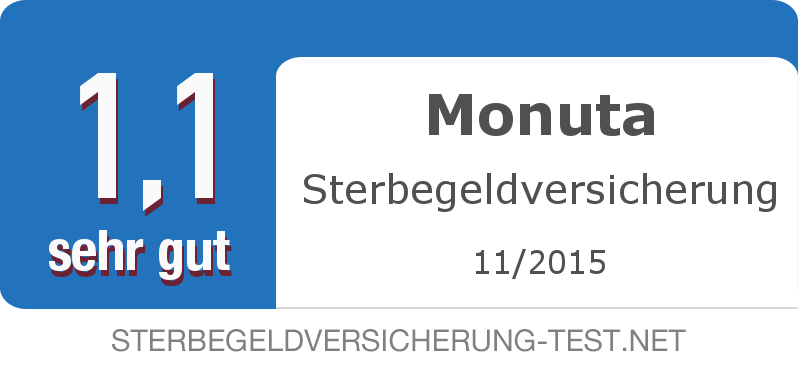 Testsiegel: Monuta Sterbegeldversicherung width=