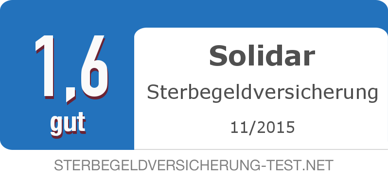 Testsiegel: Solidar Sterbegeldversicherung width=