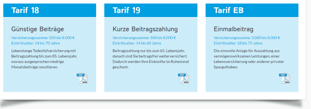 Tarifübersicht der Solidar